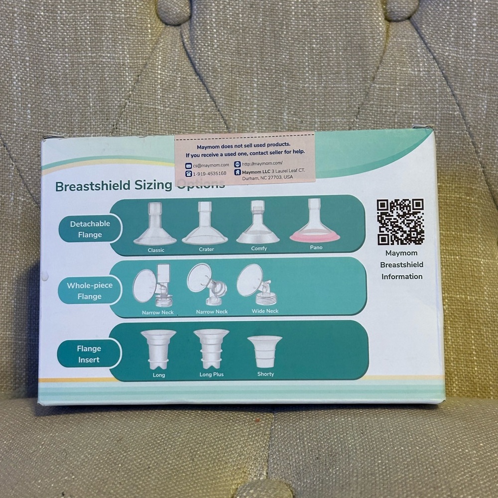 Maymom Breastshield Sizing Guide - Teal & White Box